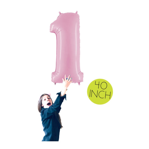 Pastel Pink Number 1 Balloons | 40 INCH