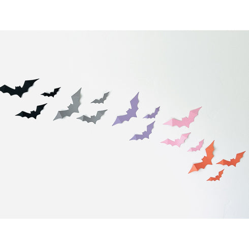 Black Paper Bat Decorations | Set 24