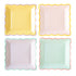 Pastel Gingham Scalloped Paper Plates | 9 Inch | Pink Yellow Blue Lilac | Package 8