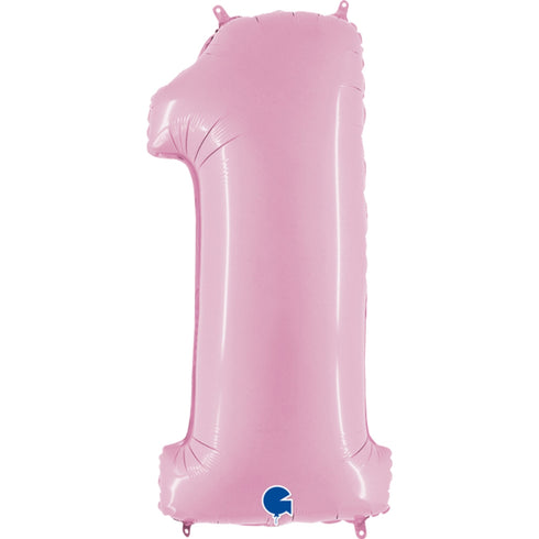Pastel Pink Number 1 Balloons | 40 INCH