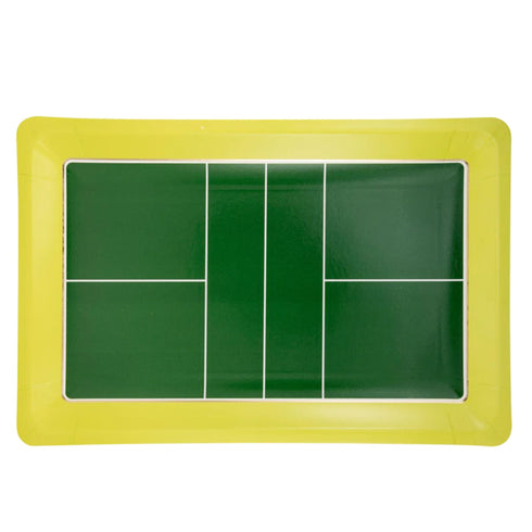 Pickleball Court Shaped Paper Party Plates | Package 8