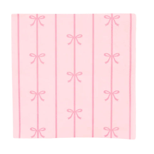 Pink Bow Paper Napkins | Cocktail Size | 5 Inch | Package 20