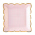 Pink Gingham Scalloped Paper Plates | 9 Inch | Package 8