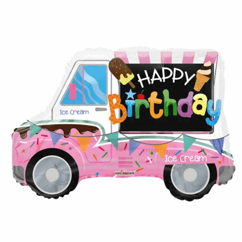 Pink Ice Cream Truck Balloons | Happy Birthday | 26 INCH