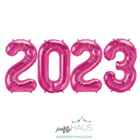 Pink 2023 Number Balloons | Small 16 Inch