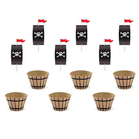 Pirate Birthday Cupcake Paper Toppers Kit | Set 6