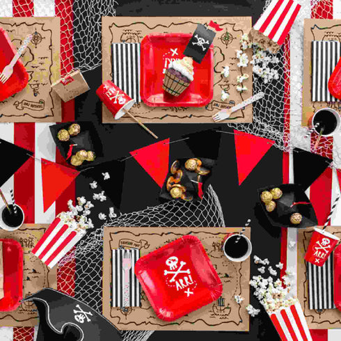 Black White Stripe Paper Napkins | Set 20