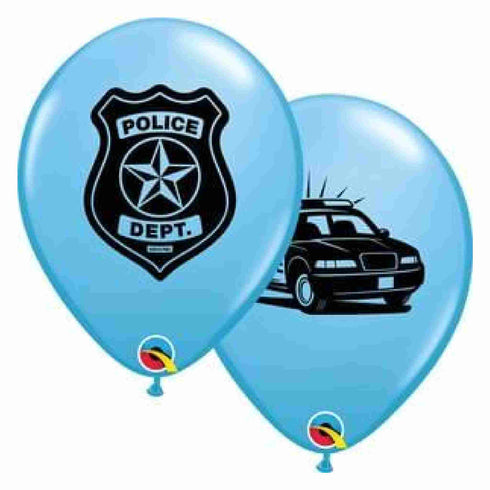 Police Car Latex Balloons | 11 INCH | Set 6