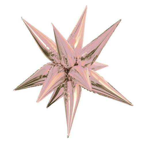 Metallic Rose Gold Starburst Foil Balloon | 27 Inch and 40 Inch | Air Fill Only