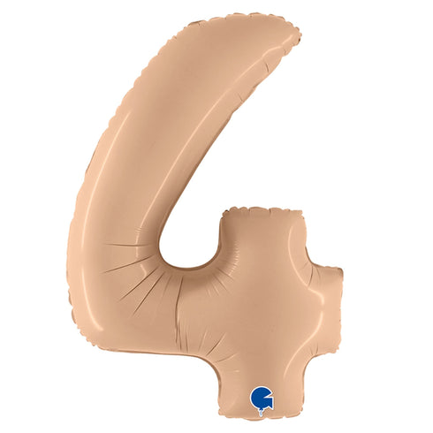 Satin Nude Number 4 Balloons | 40 INCH