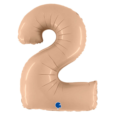 Satin Nude Number 2 Balloons | 40 INCH