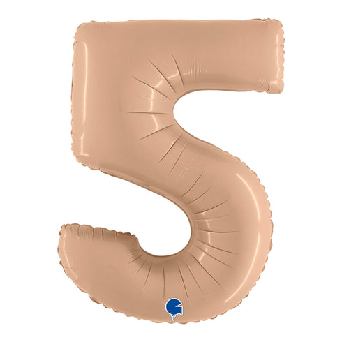 Satin Nude Number 5 Balloons | 40 INCH