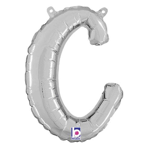 Letter D Script Balloons | Silver | Small 14 Inch