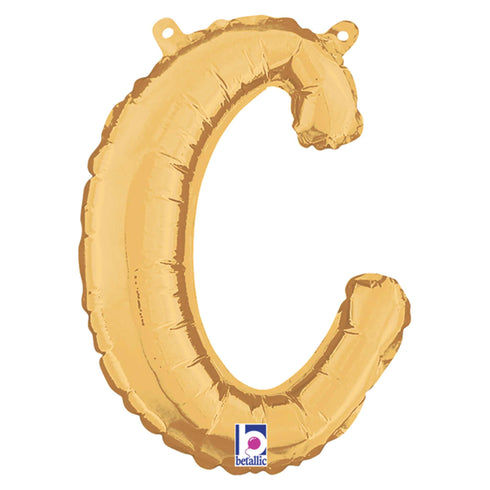 Letter C Script Balloons | Gold | Small 14 Inch