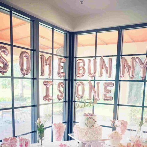 Some Bunny Is One Letter Balloons | Silver | Gold | Rose Gold | Pink | Blue