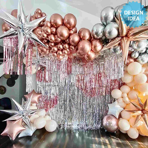 Satin Champagne Starburst Foil Balloon | 27 Inch and 40 Inch | Air Fill Only