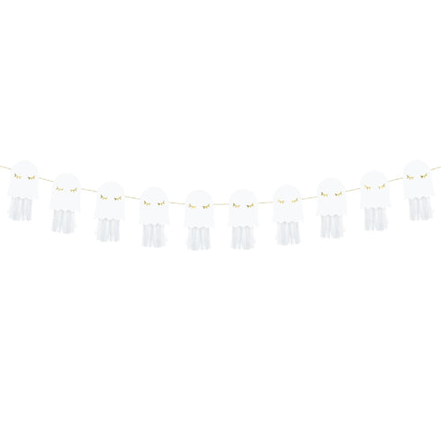 Cute Ghost Paper Hanging Garland | White