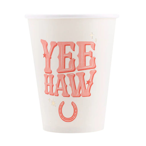 Yee Haw Western Rodeo Paper Cups | 12 oz | Package 8