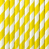 Yellow and White Striped Paper Party Straws | Set 10